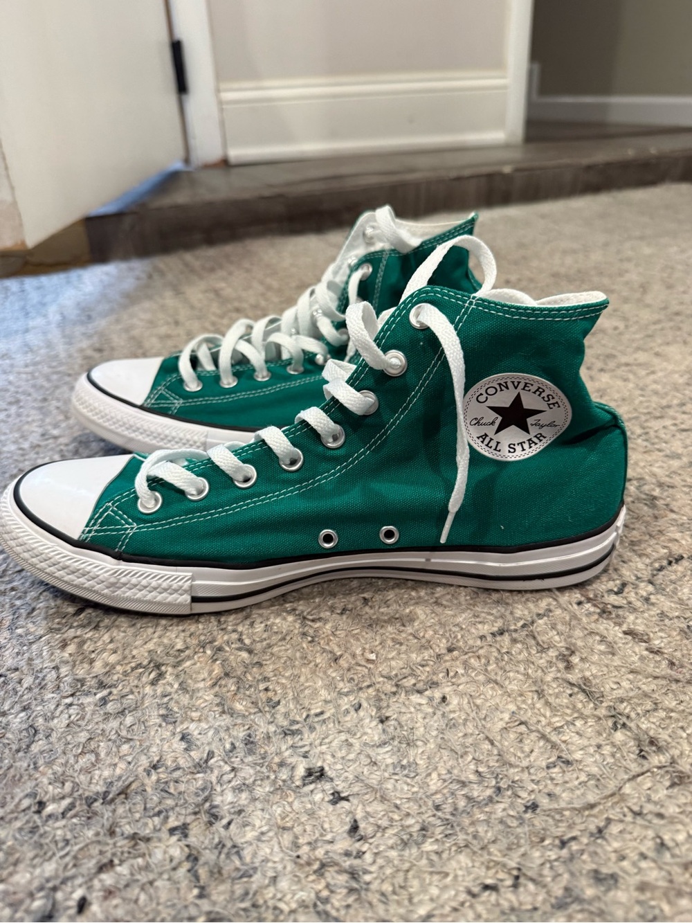 Converse Chuck Taylor High Top Sneakers in Green and White
